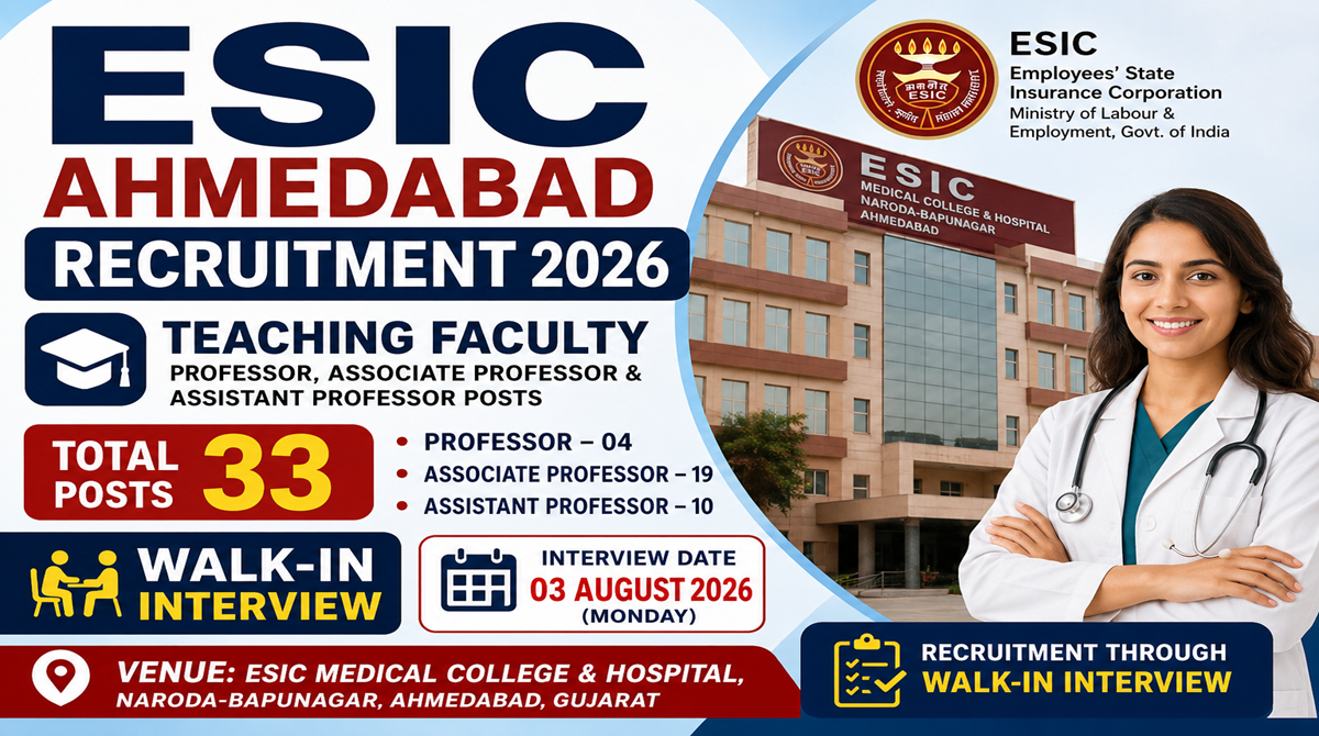 ESIC Ahmedabad Recruitment 2026