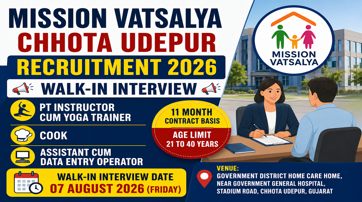 Mission Vatsalya Chhota Udepur Recruitment 2026