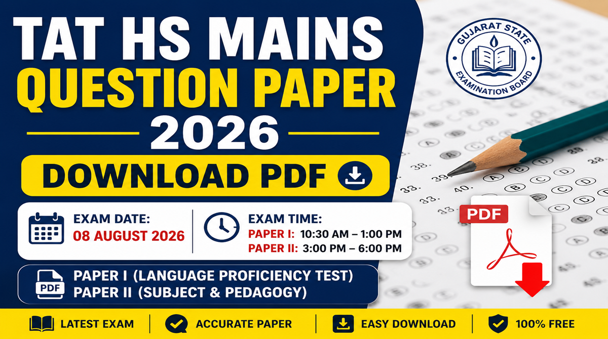 TAT HS Mains Question Paper 2026 Download PDF